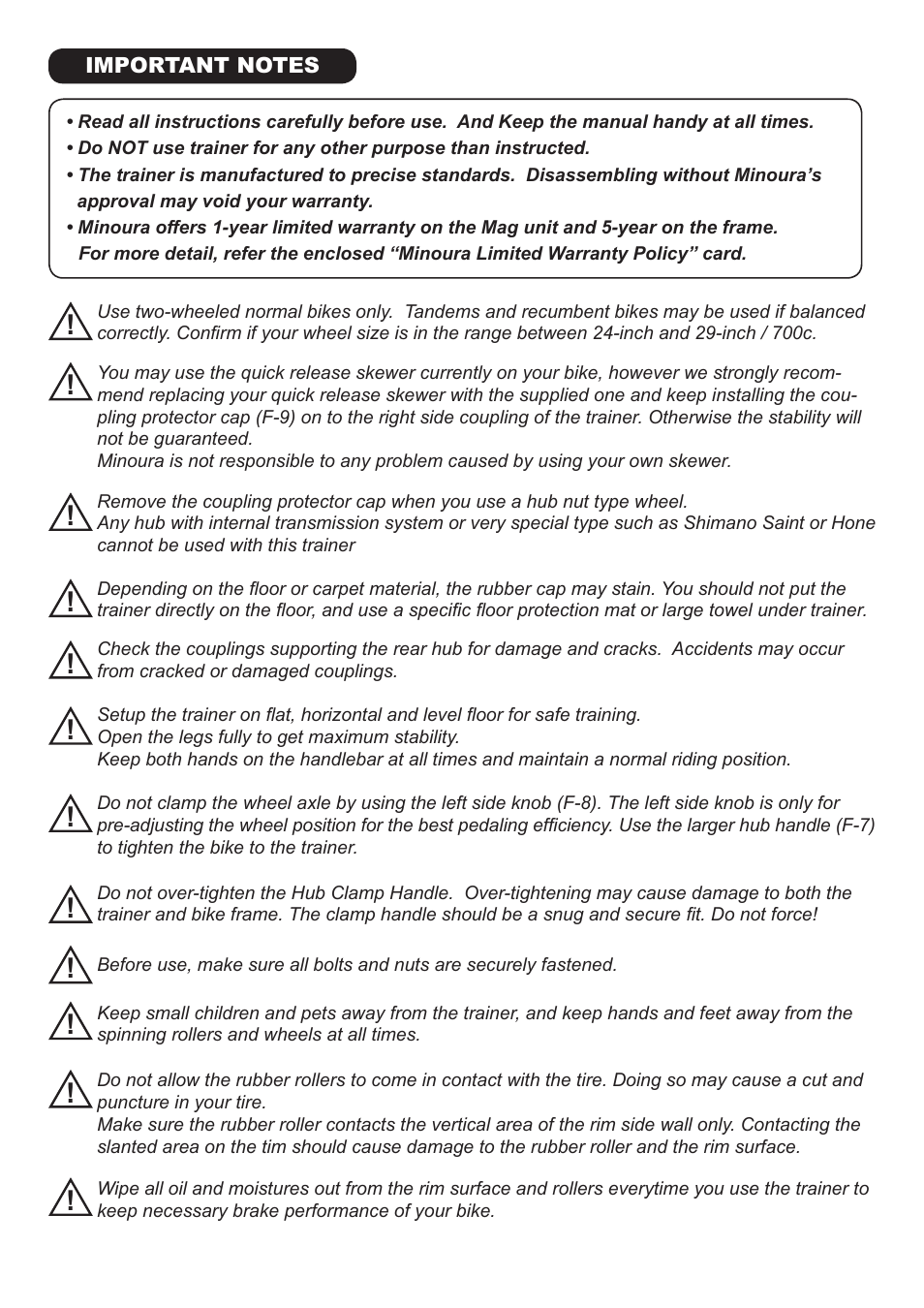 MINOURA RDA2429 User Manual | Page 3 / 8