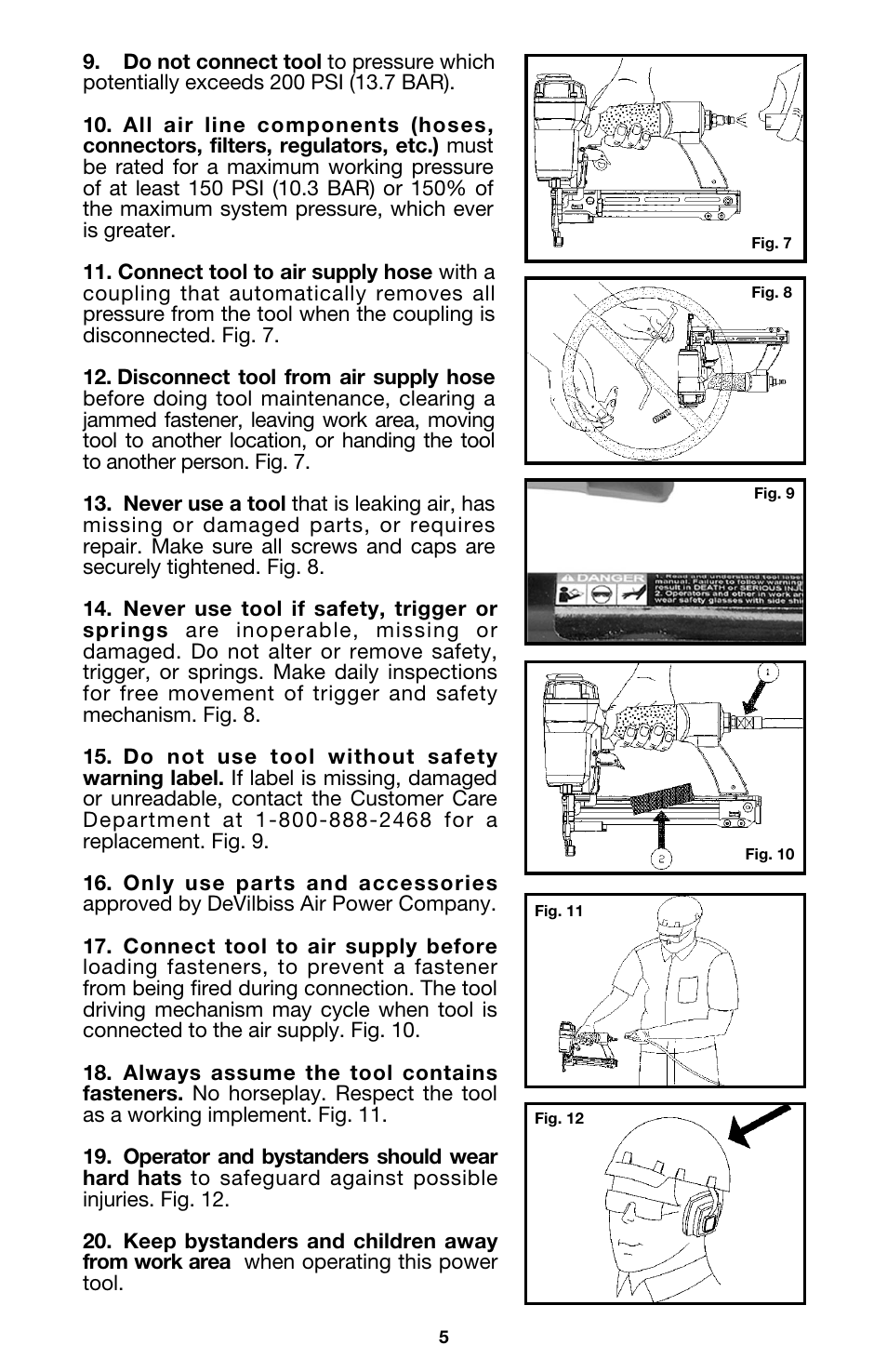 DeVillbiss Air Power Company Excell A05982 User Manual | Page 5 / 12