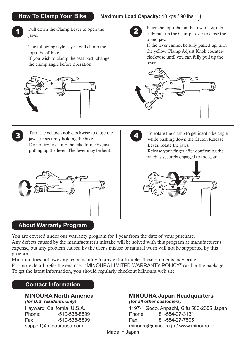 MINOURA W-3100 User Manual | Page 3 / 4