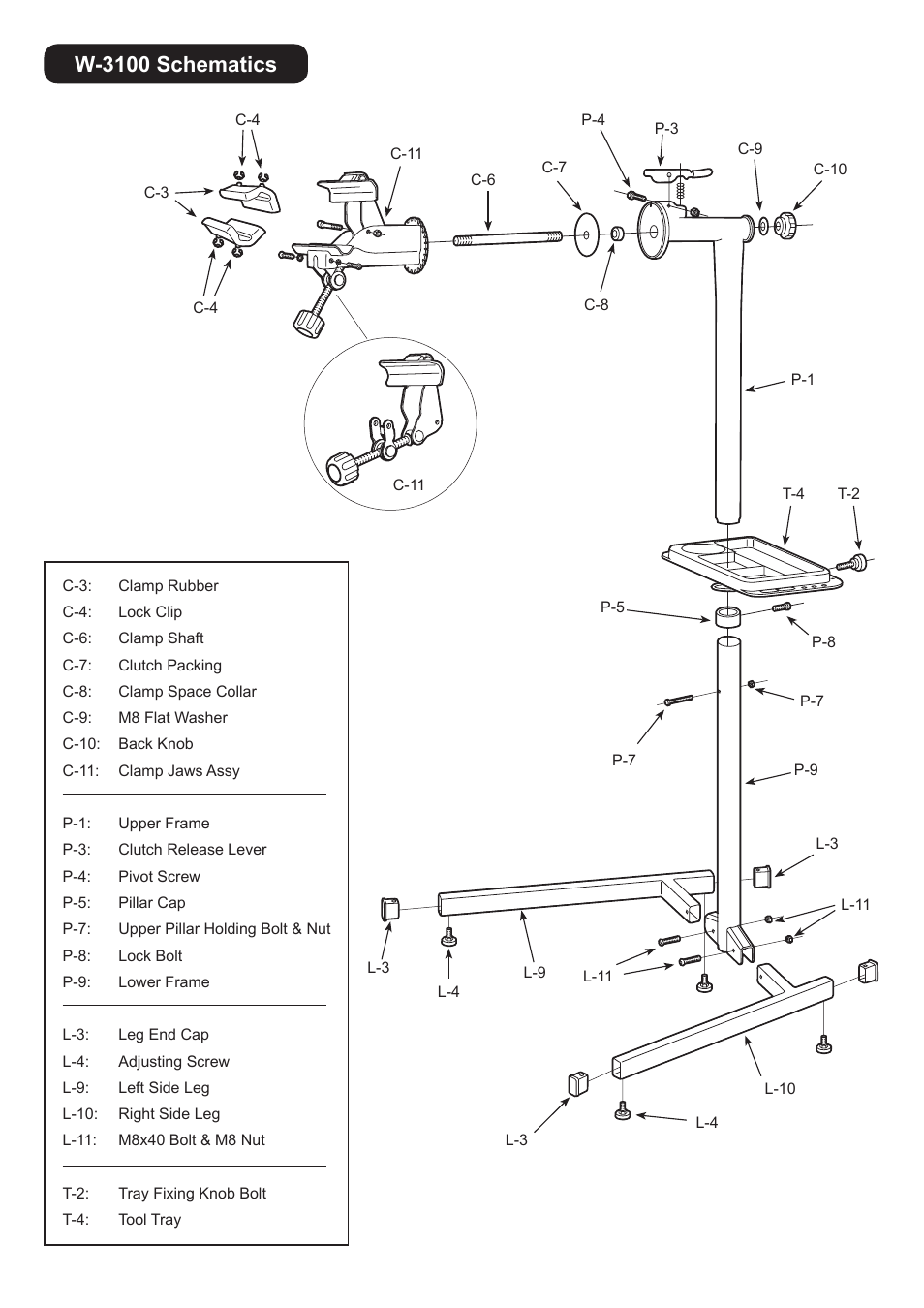 W-3100 schematics | MINOURA W-3100 User Manual | Page 4 / 4