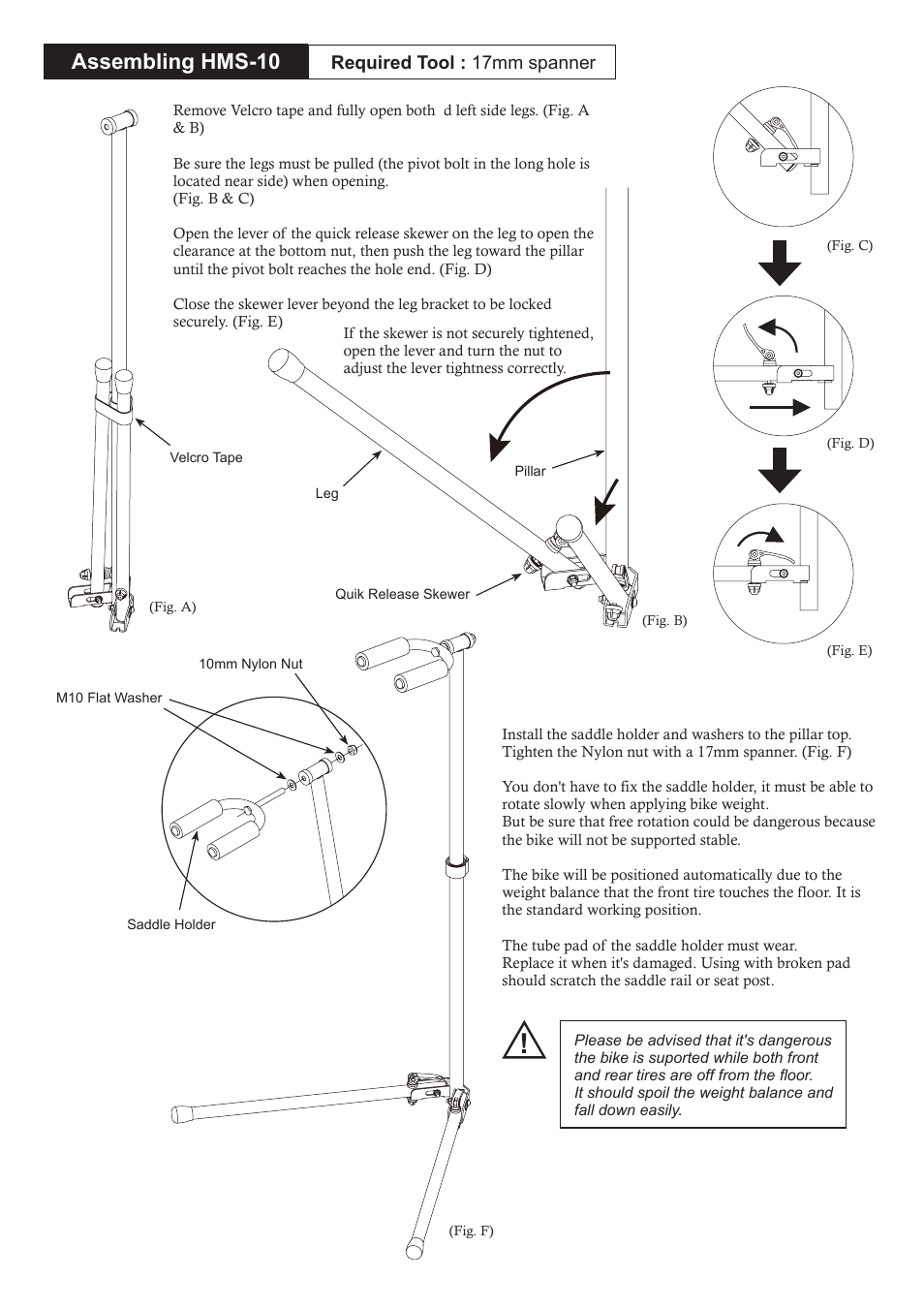 Assembling hms-10 | MINOURA HMS-10 User Manual | Page 2 / 2