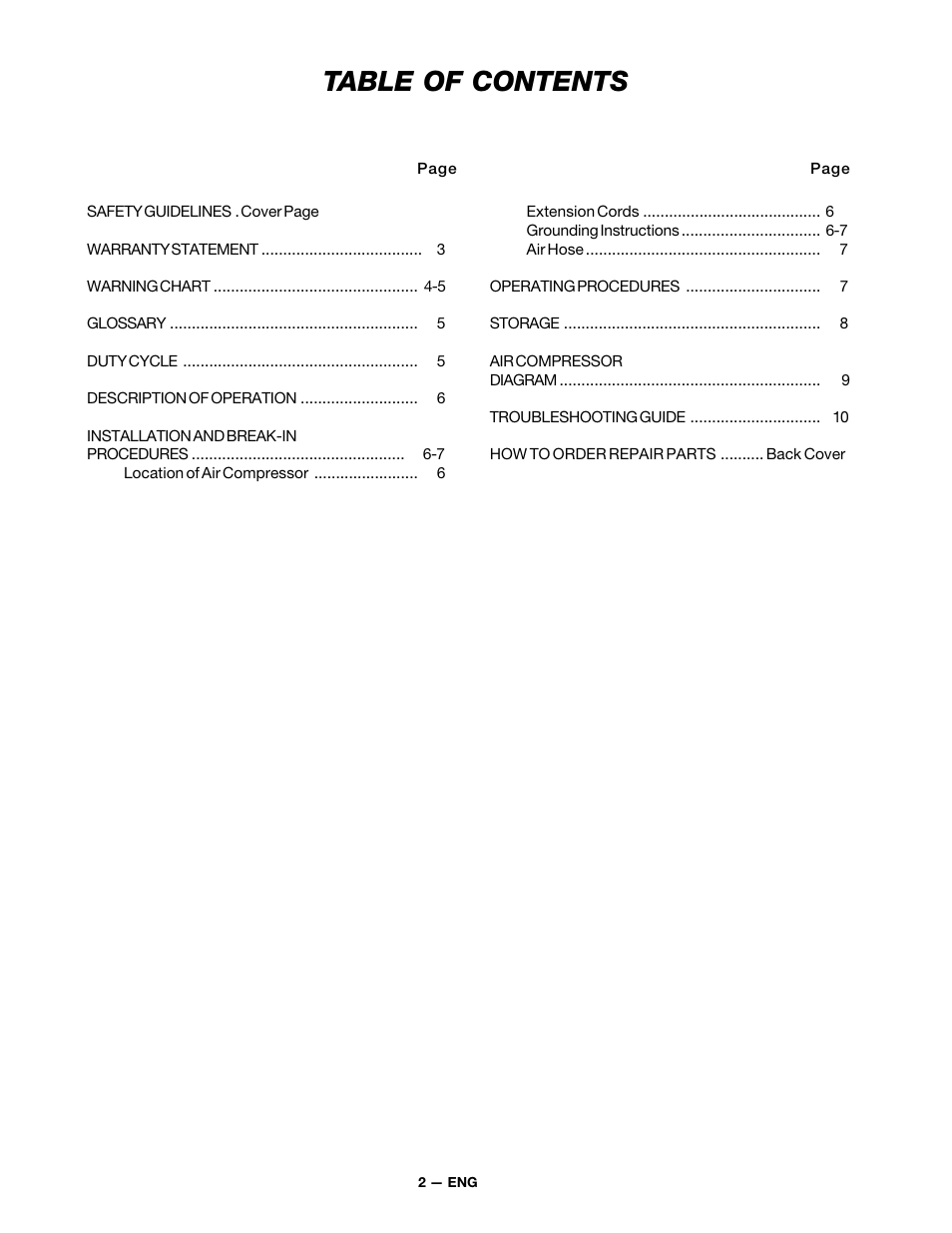DeVillbiss Air Power Company MGP-XE-WB-C1D User Manual | Page 2 / 12