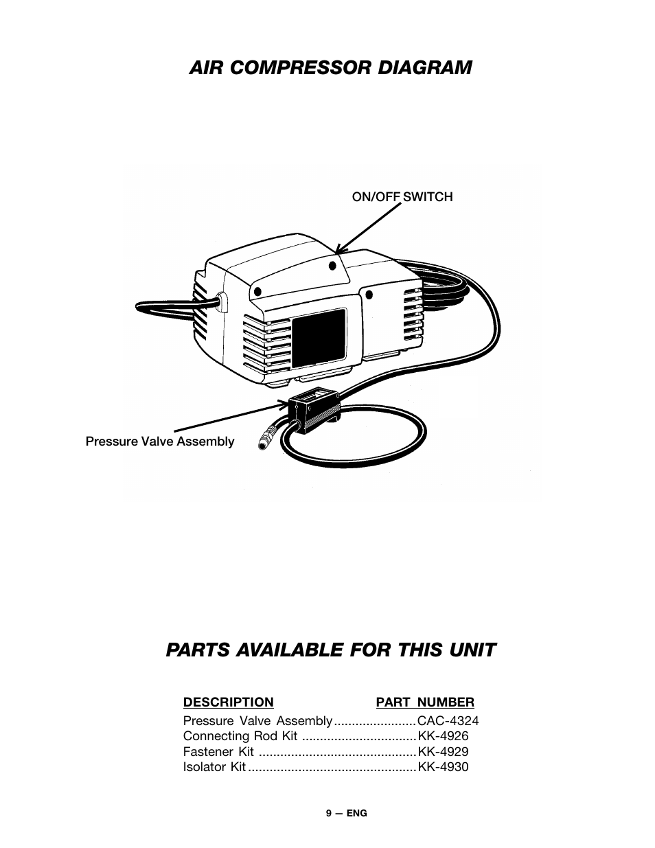 DeVillbiss Air Power Company MGP-XE-WB-C1D User Manual | Page 9 / 12