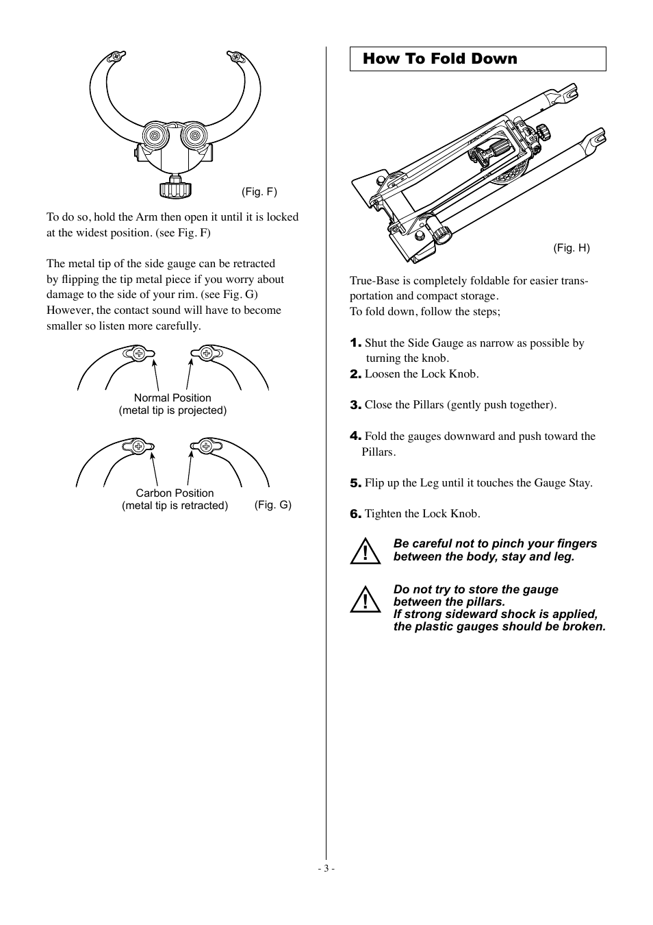 How to fold down | MINOURA True-Base User Manual | Page 3 / 7