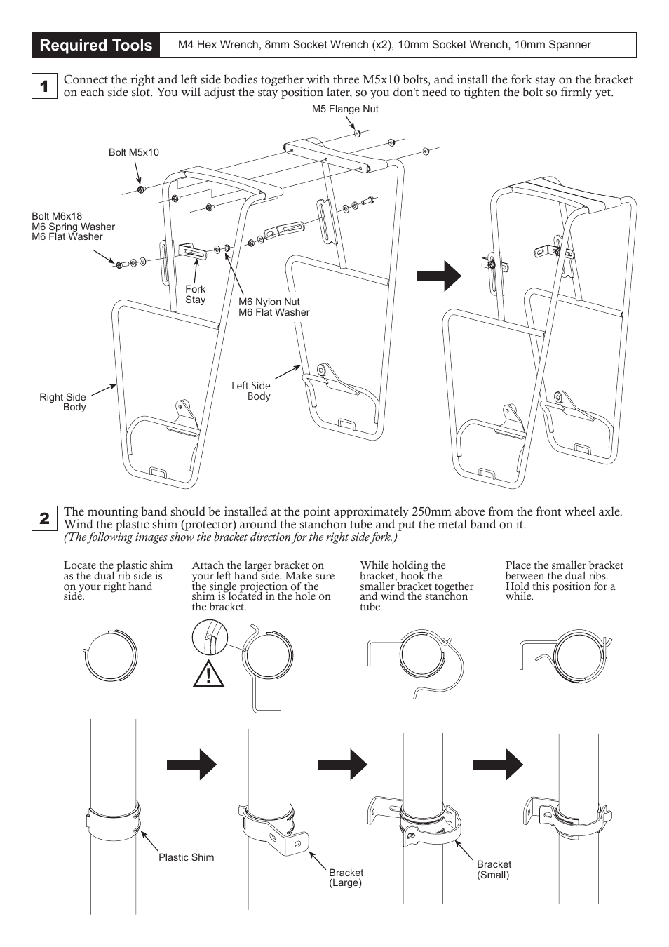 Required tools | MINOURA MT-4000-SF User Manual | Page 2 / 3