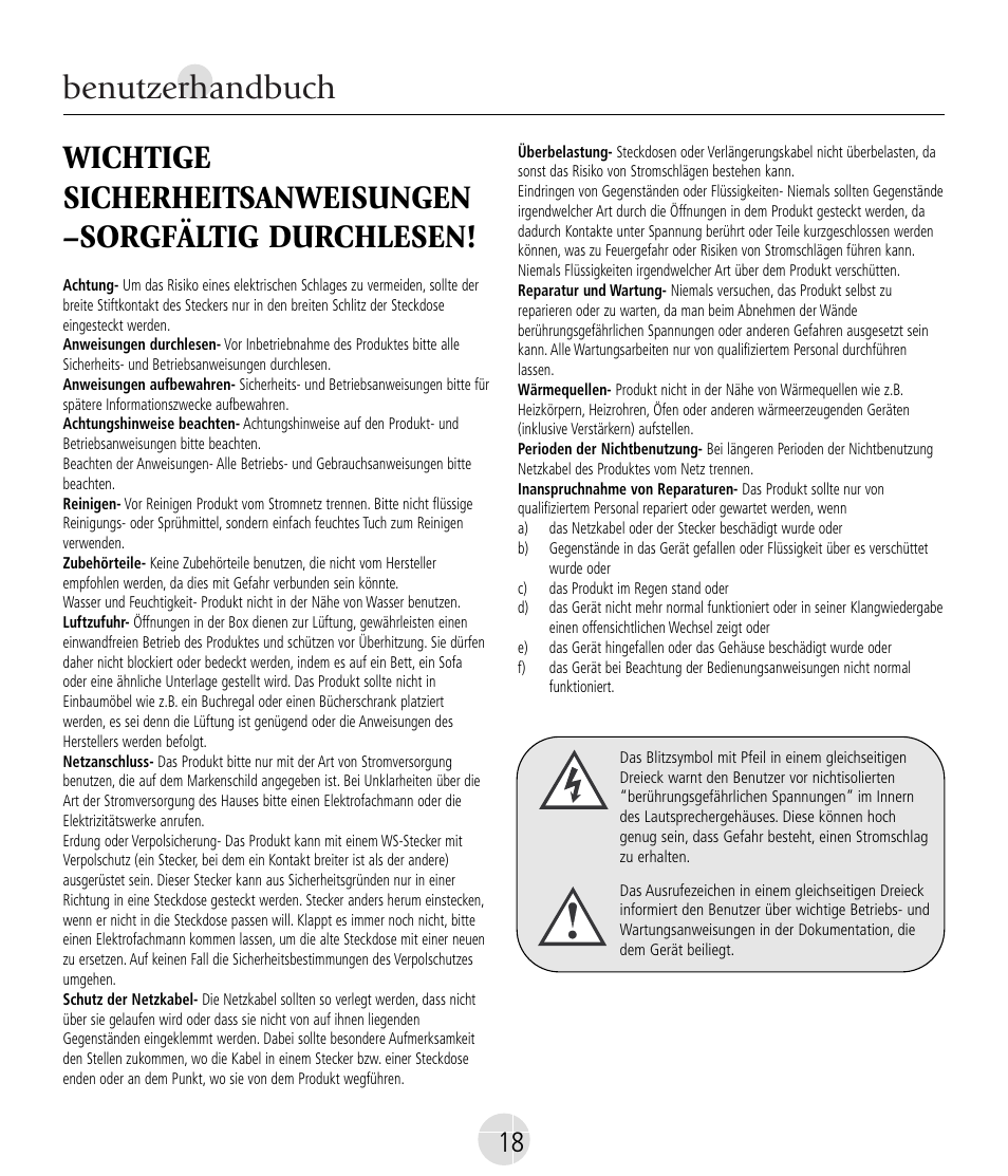 Benutzerhandbuch | Mirage Nanosat® Prestige User Manual | Page 18 / 44