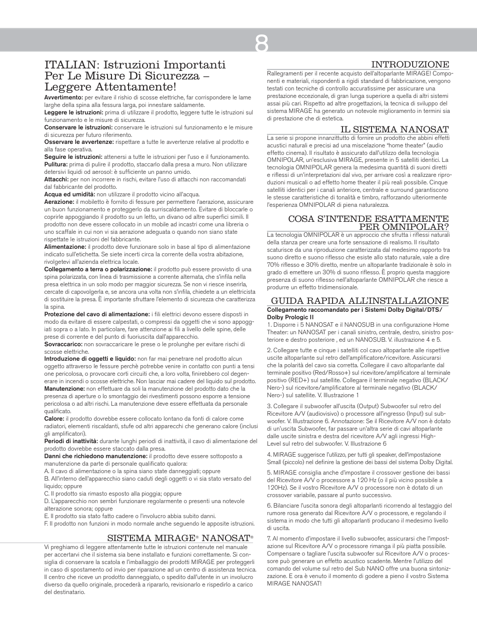 Mirage Nanosat® 5.1 User Manual | Page 8 / 24