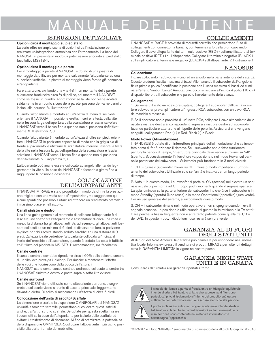 Mirage Nanosat® 5.1 User Manual | Page 9 / 24