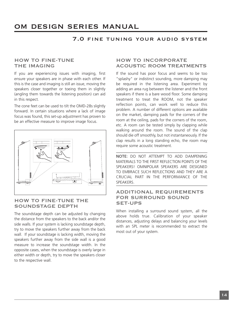 Om design series manual | Mirage OMD-28 User Manual | Page 16 / 19