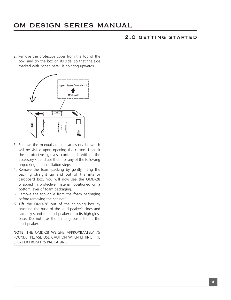 Om design series manual | Mirage OMD-28 User Manual | Page 6 / 19