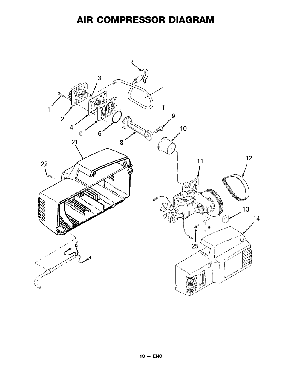 Air compressor diagram | DeVillbiss Air Power Company FAC1025 User Manual | Page 13 / 16