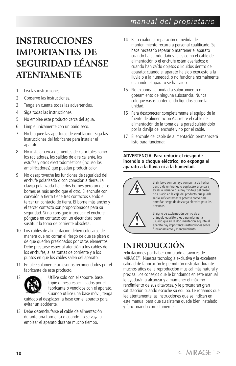 Introducción | Mirage MM-8 User Manual | Page 10 / 44