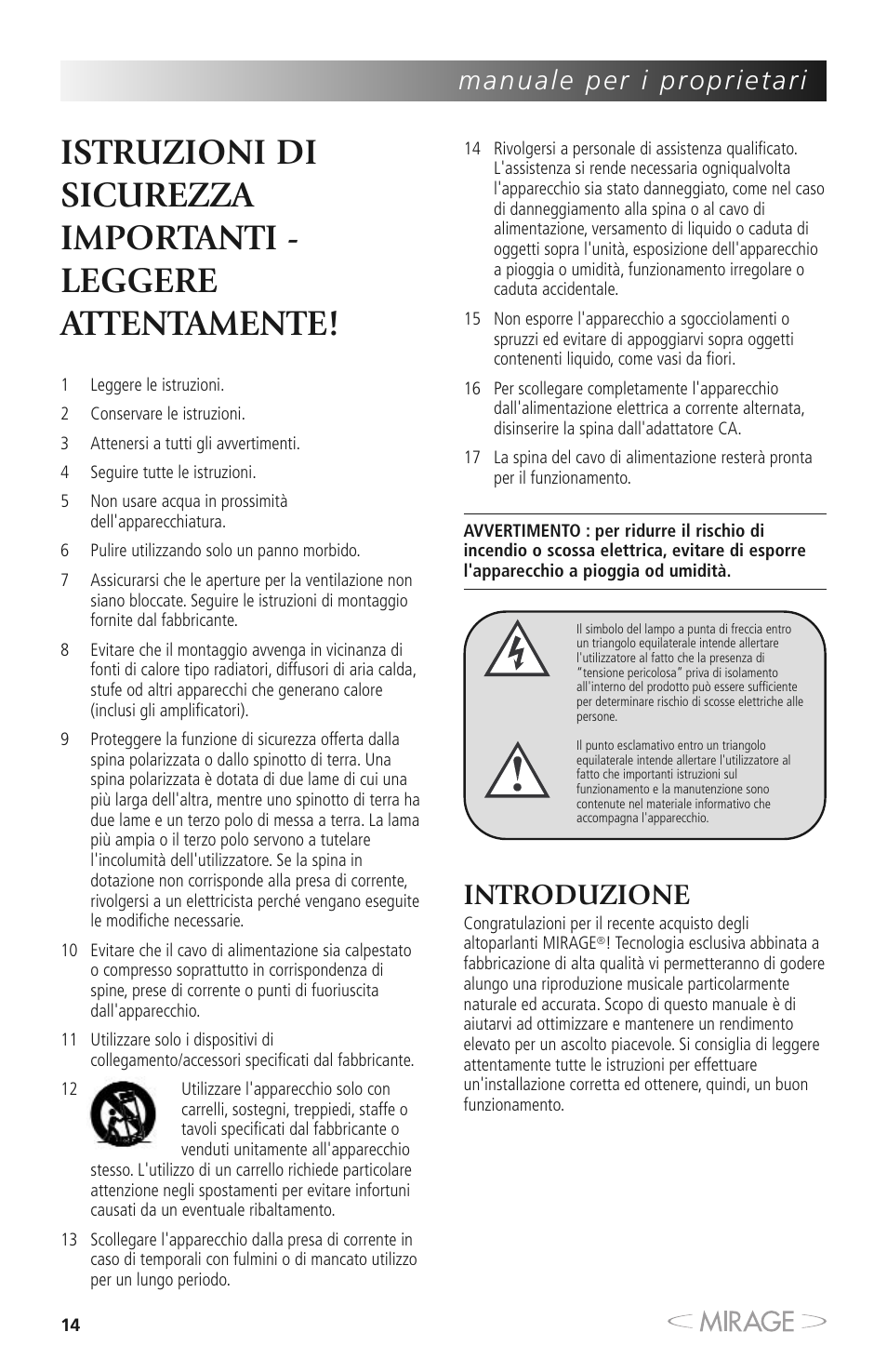 Introduzione | Mirage MM-8 User Manual | Page 14 / 44