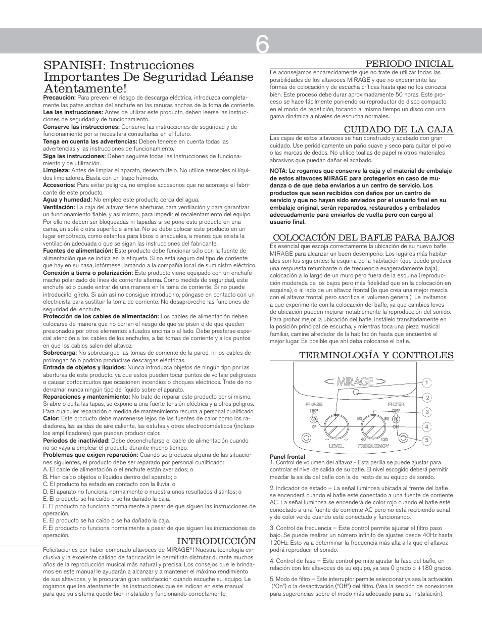 Mirage Omni S10 User Manual | Page 6 / 22