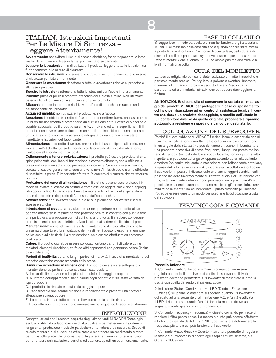 Mirage Omni S10 User Manual | Page 8 / 22