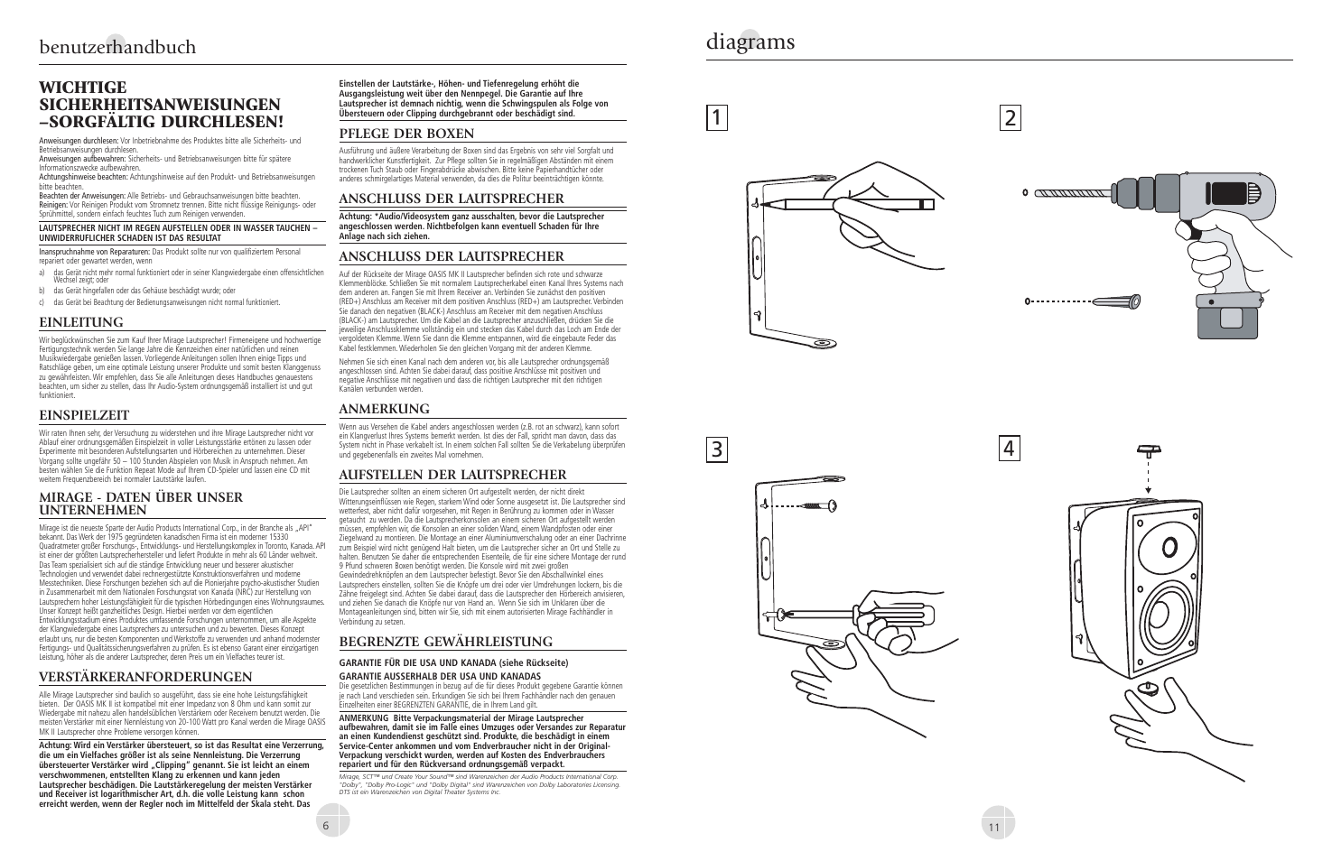 Diagrams, Benutzerhandbuch | Mirage Oasis MK II User Manual | Page 6 / 8