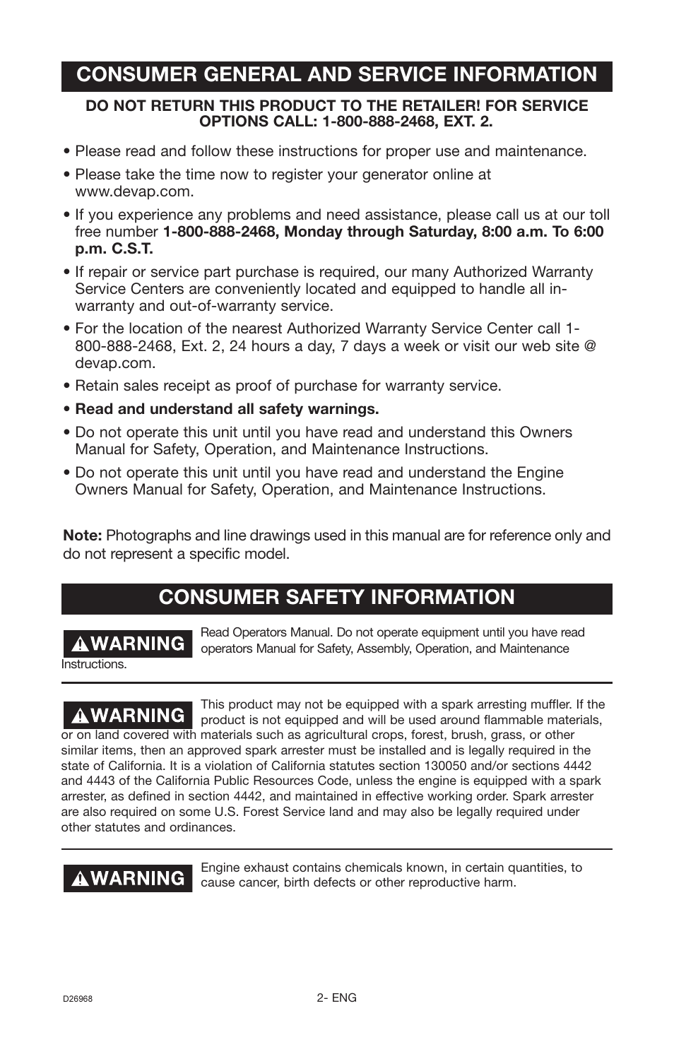 DeVillbiss Air Power Company D26968 User Manual | Page 2 / 72