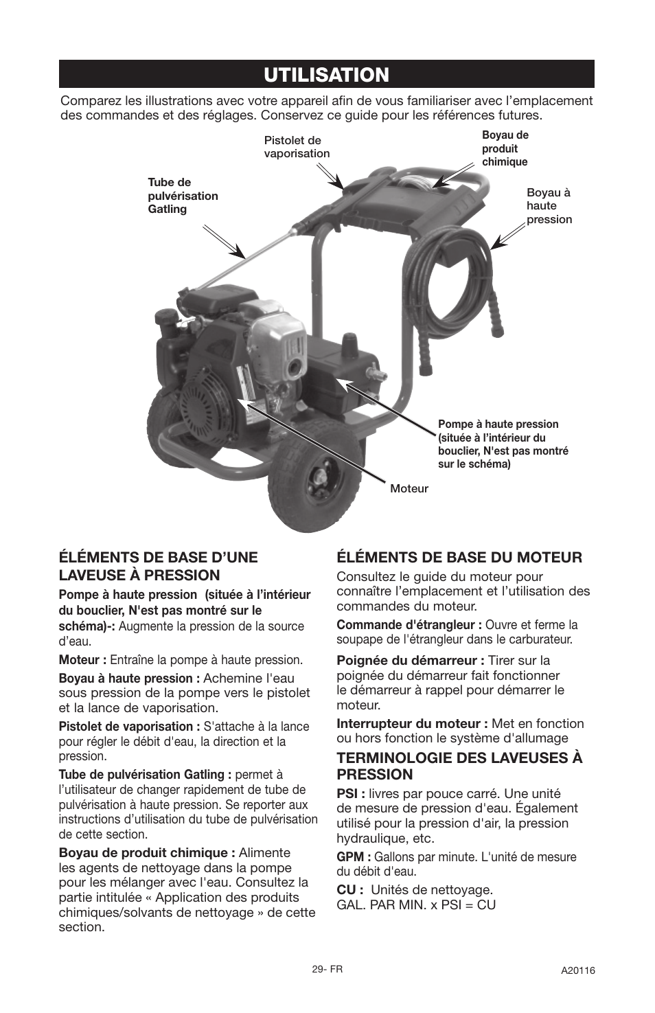 Utilisation | DeVillbiss Air Power Company Excell XC2600 User Manual | Page 29 / 60