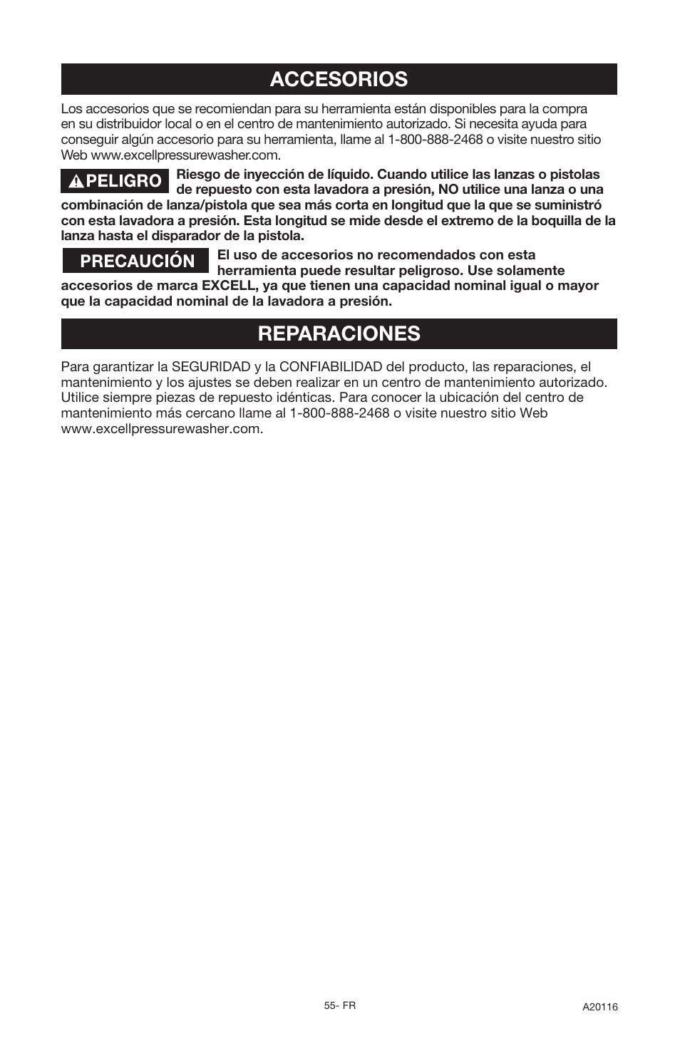 DeVillbiss Air Power Company Excell XC2600 User Manual | Page 55 / 60