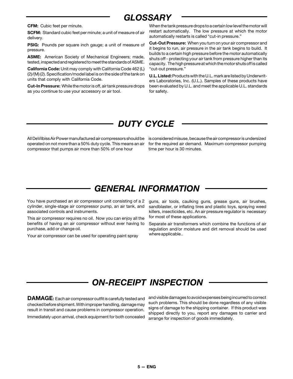 DeVillbiss Air Power Company MG7-OFTWIN User Manual | Page 5 / 16