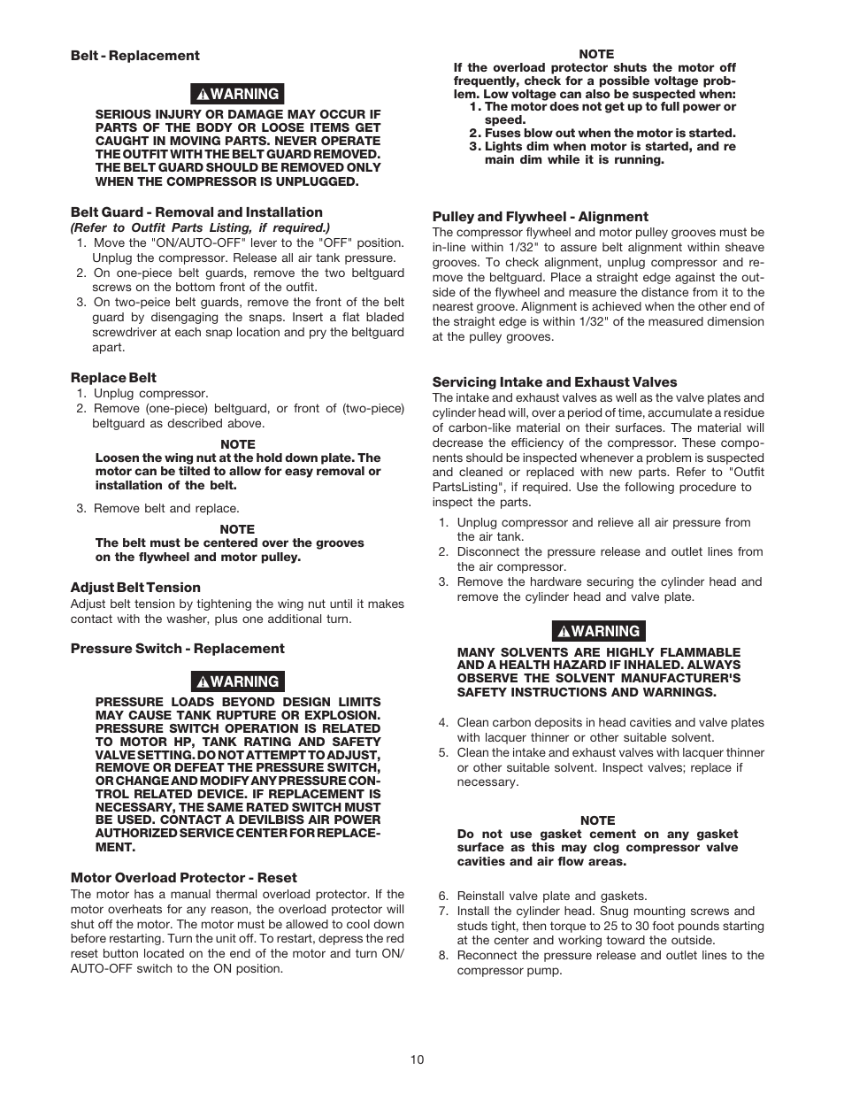 DeVillbiss Air Power Company SP-100-F User Manual | Page 10 / 16