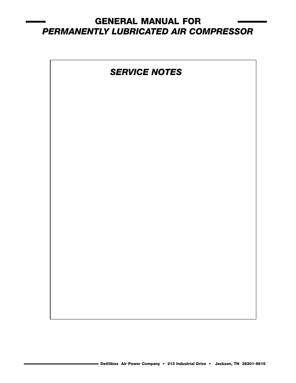 DeVillbiss Air Power Company MG1-UMCCOMP-3 User Manual | Page 12 / 12