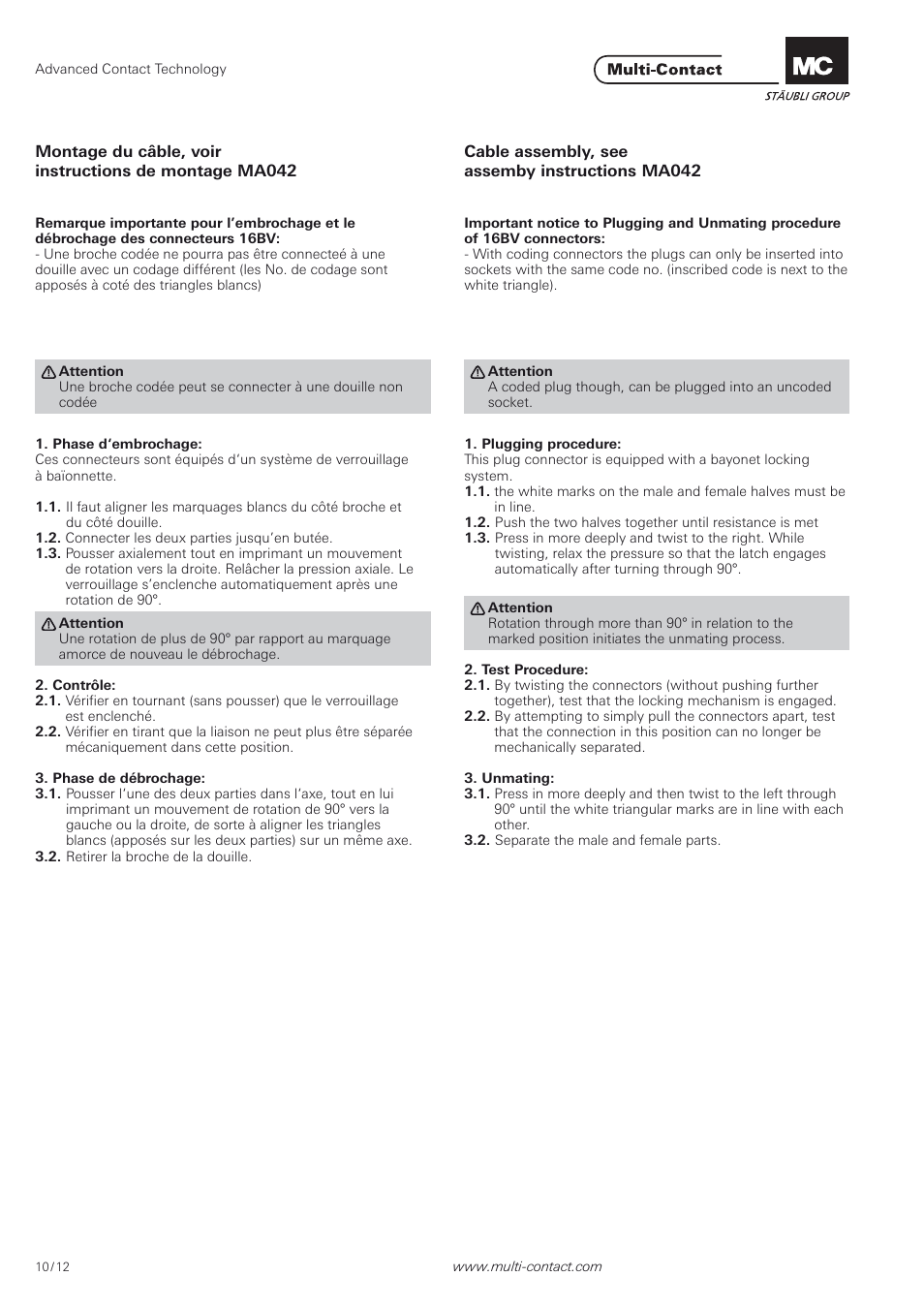 Multi-Contact MA043 User Manual | Page 10 / 12