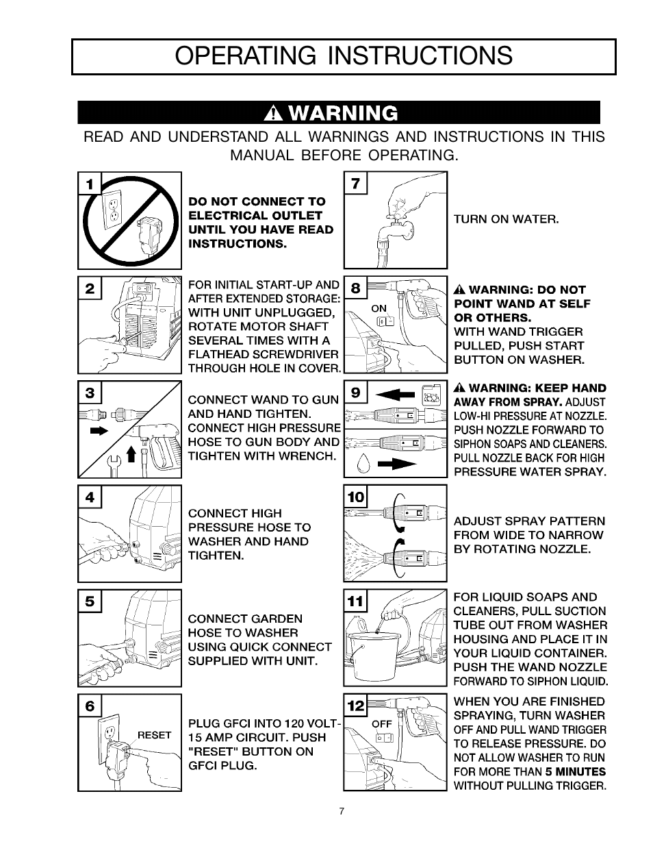 Operating instructions | DeVillbiss Air Power Company MGP-1218 User Manual | Page 7 / 12