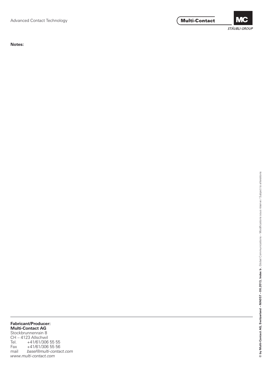 Multi-Contact MA057 User Manual | Page 8 / 8