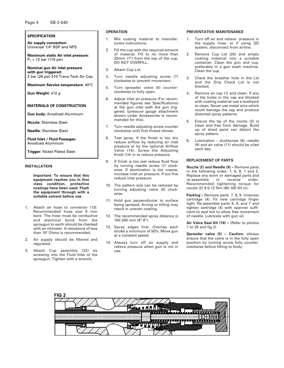 DeVillbiss Air Power Company SB-2-540 User Manual | Page 4 / 20