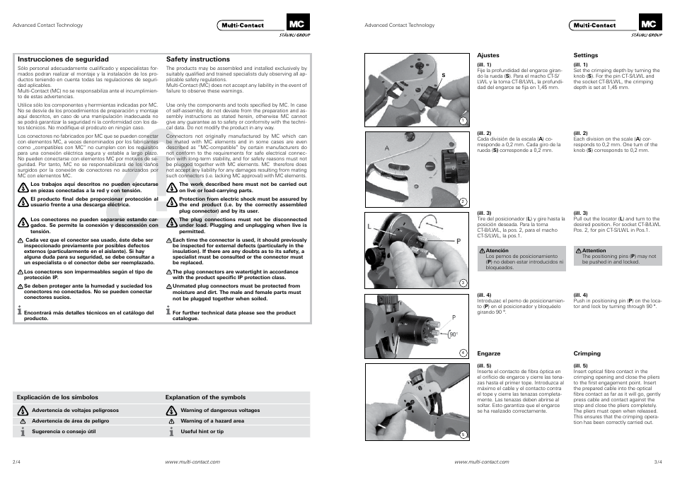 Instrucciones de seguridad safety instructions | Multi-Contact MA065 User Manual | Page 2 / 3