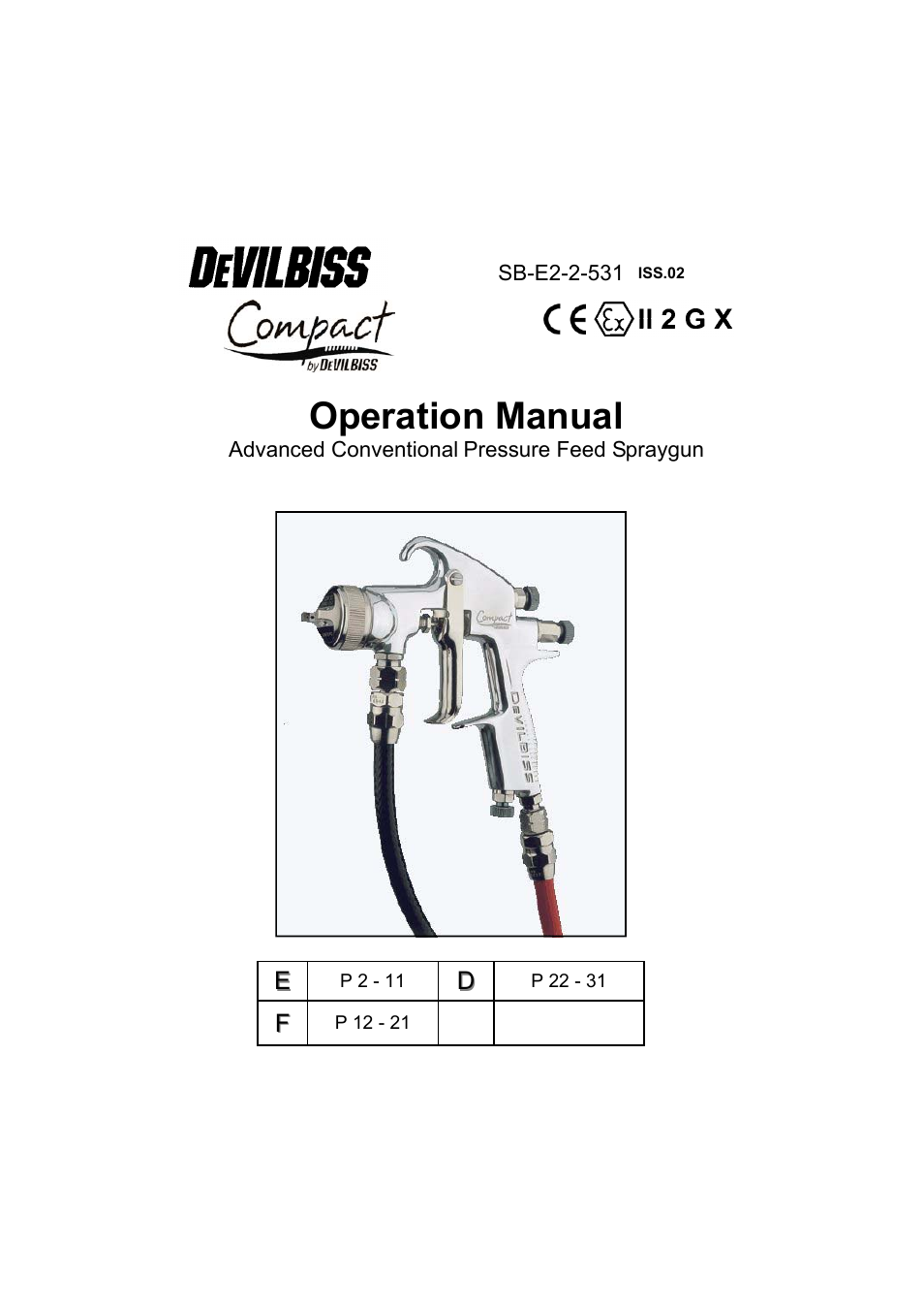 DeVilbiss SB-E2-2-531 User Manual | 32 pages