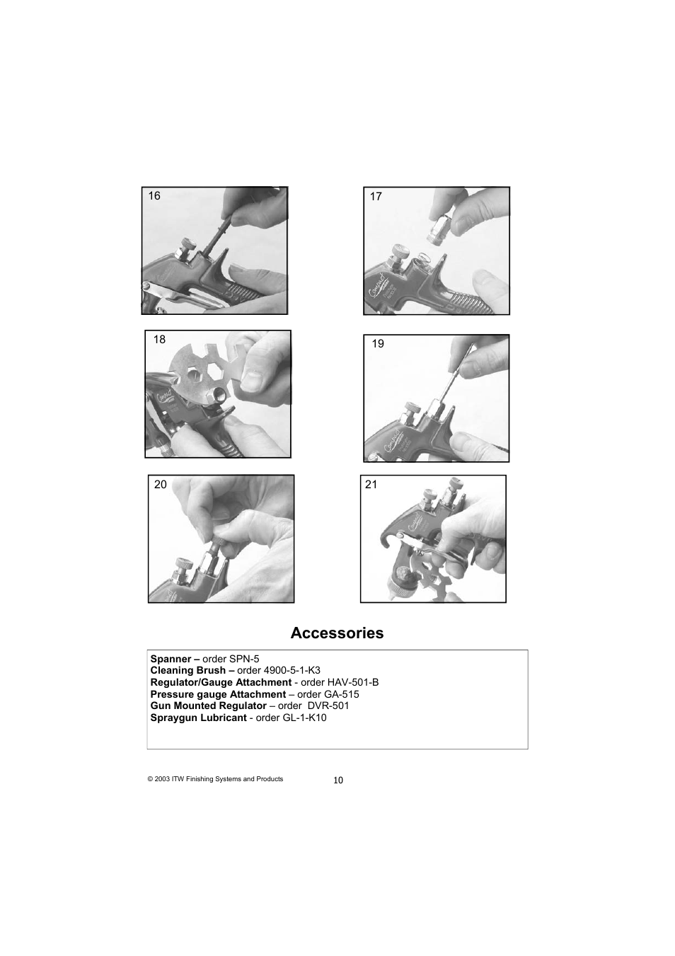 Accessories | DeVilbiss SB-E2-2-531 User Manual | Page 10 / 32