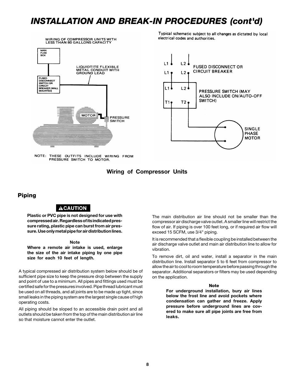 Installation and break-in procedures (cont'd) | DeVilbiss MG5-OLSTAT-3A User Manual | Page 8 / 16