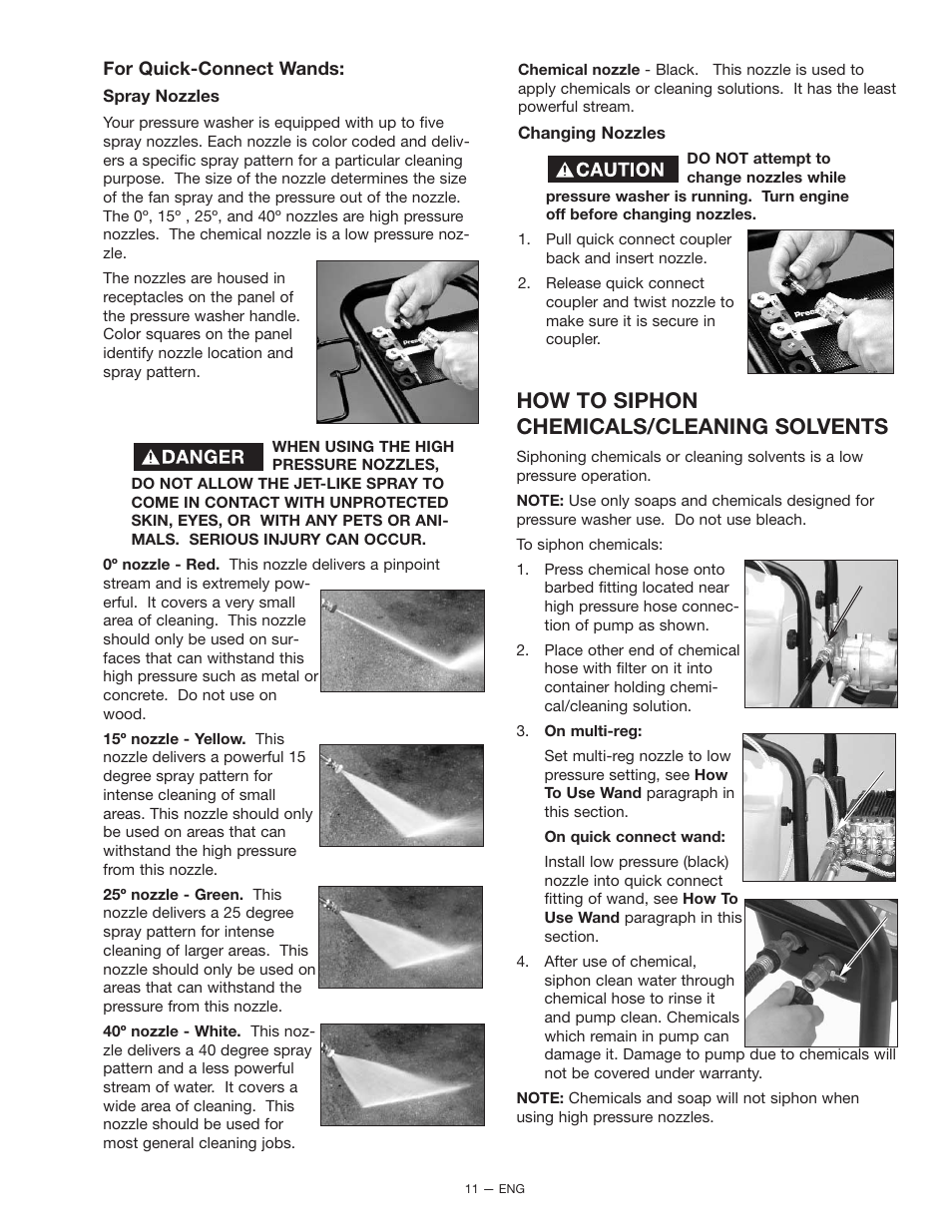 How to siphon chemicals/cleaning solvents | DeVilbiss D22322 User Manual | Page 11 / 20