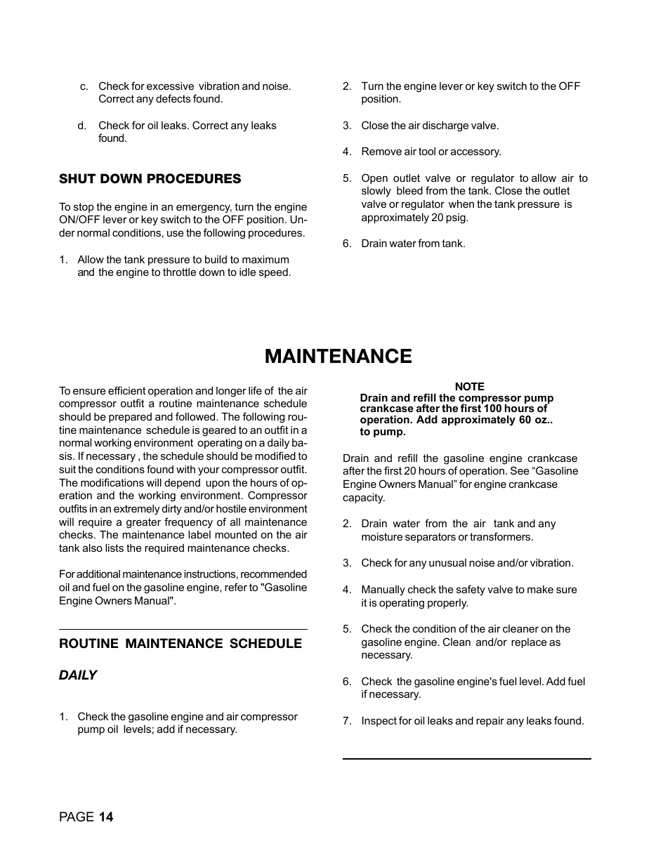 Maintenance | DeVilbiss DACE-7161-2 User Manual | Page 14 / 32