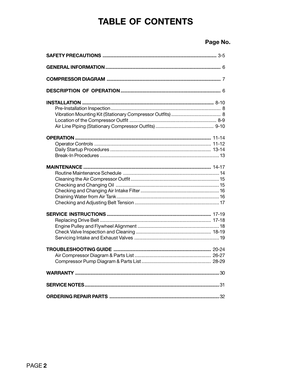DeVilbiss DACE-7161-2 User Manual | Page 2 / 32