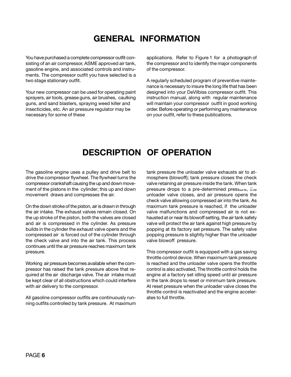 General information description of operation | DeVilbiss DACE-7161-2 User Manual | Page 6 / 32