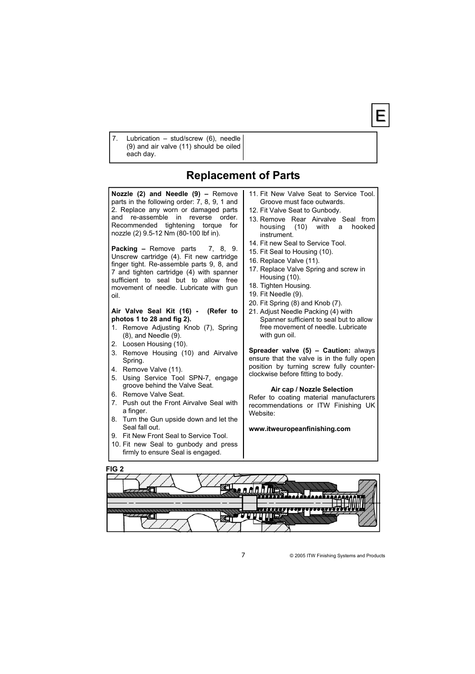 Replacement of parts | DeVilbiss COMPACT P2-11 User Manual | Page 7 / 32