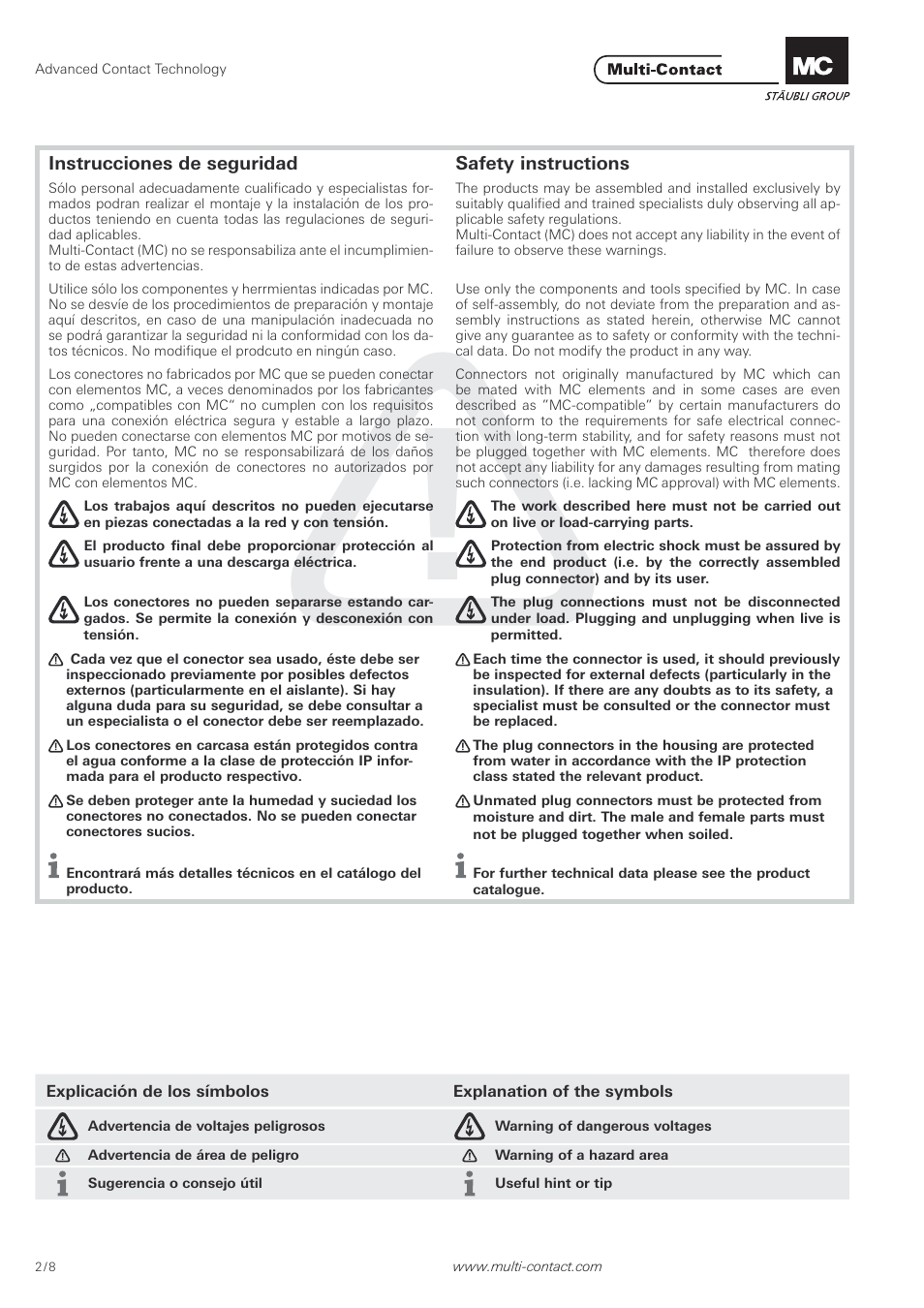 Multi-Contact MA213-05 User Manual | Page 2 / 8