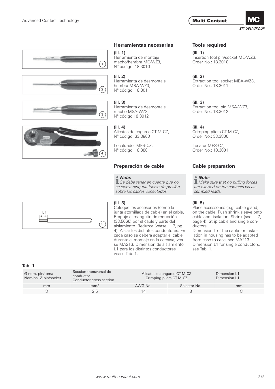 Multi-Contact MA213-05 User Manual | Page 3 / 8