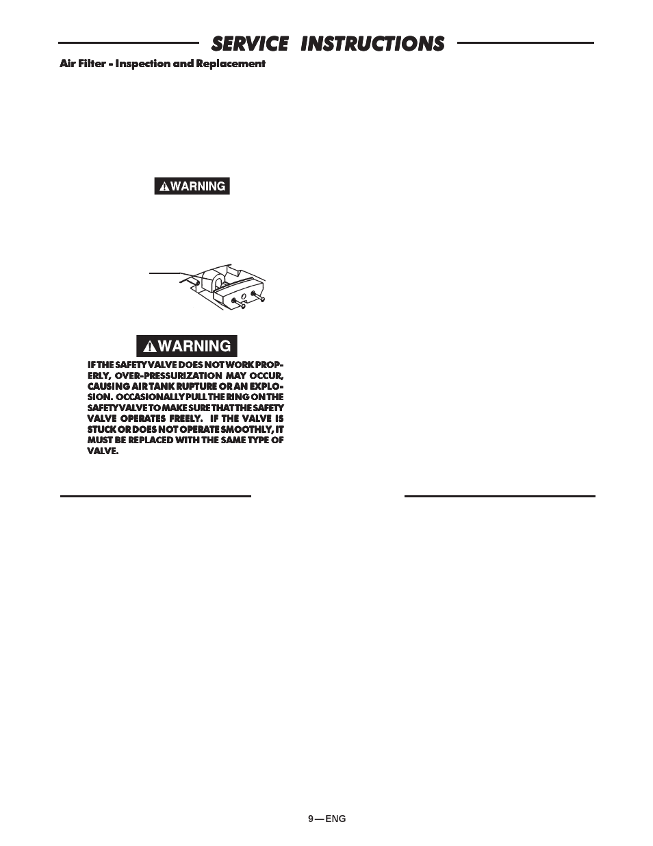 Service instructions, Storage | DeVilbiss FTV560V User Manual | Page 9 / 14