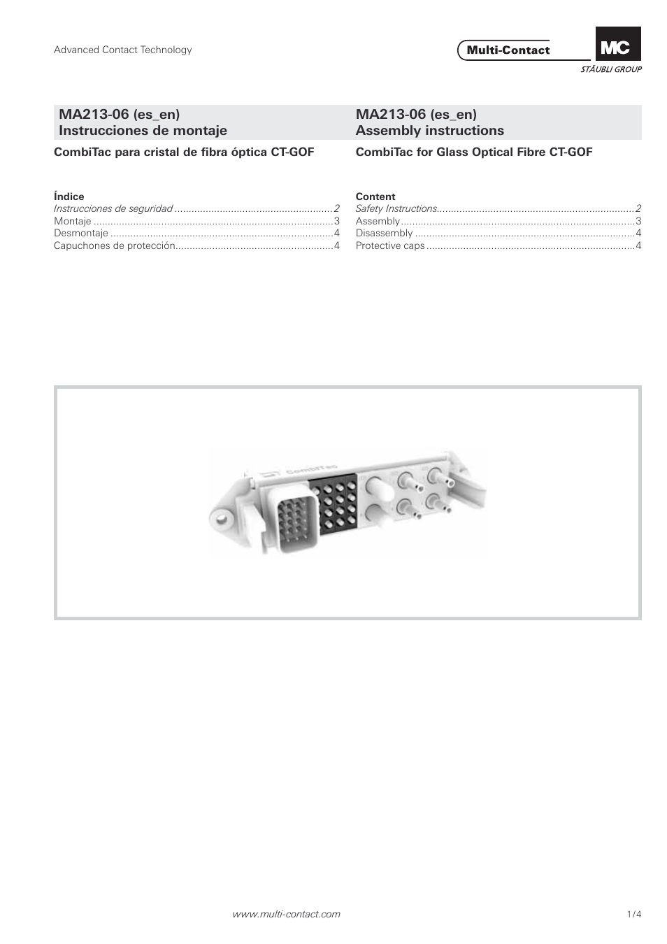 Multi-Contact MA213-06 User Manual | 4 pages