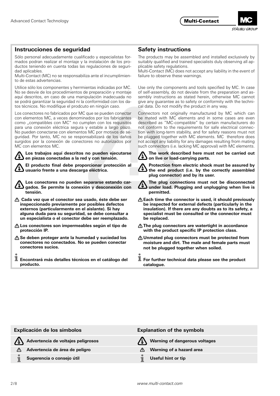 Multi-Contact MA224 User Manual | Page 2 / 8