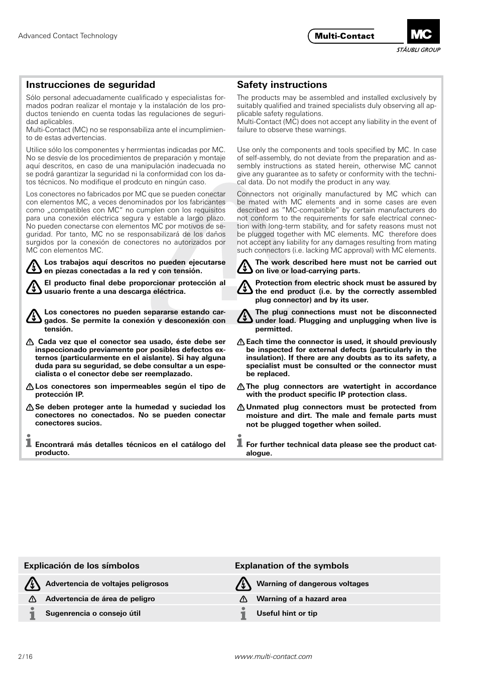 Multi-Contact MA200 User Manual | Page 2 / 16