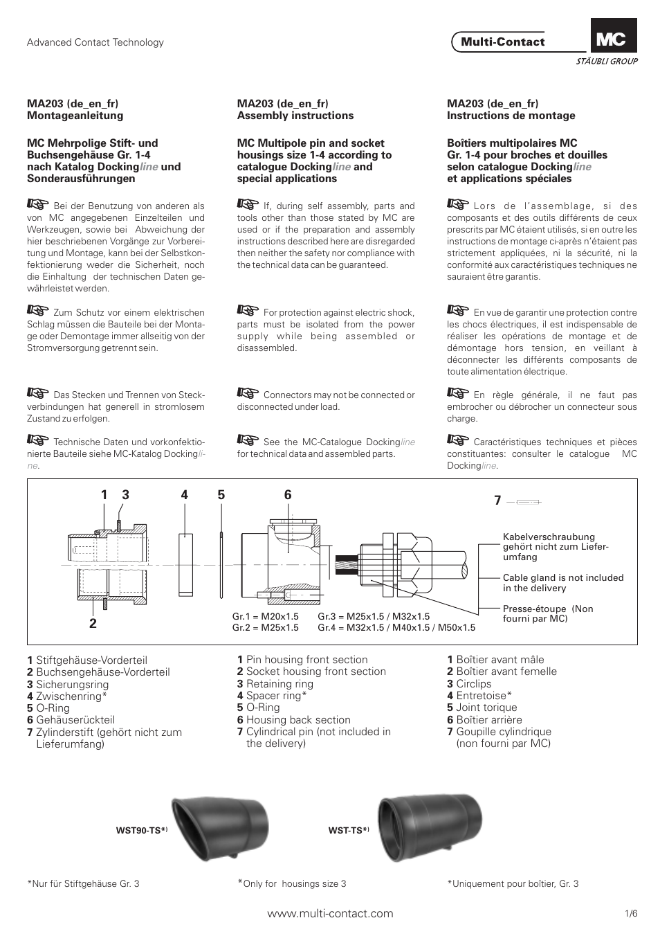 Multi-Contact MA203 User Manual | 6 pages