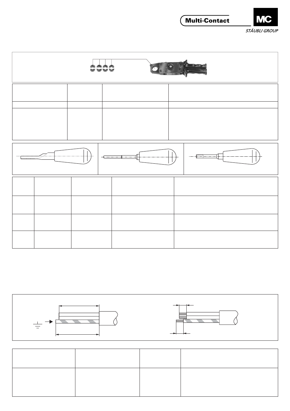 55 45 mm l l pe, Vorbereitung der leitung, Preparation of the cable | Préparation du câble | Multi-Contact MA205 User Manual | Page 2 / 4