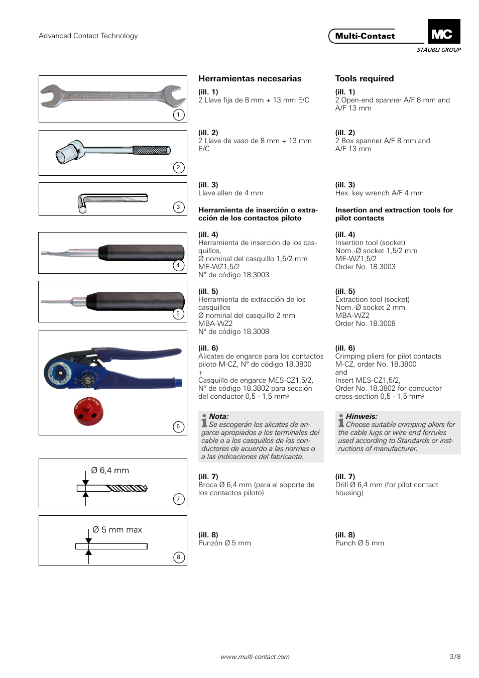 Multi-Contact MA210 User Manual | Page 3 / 8