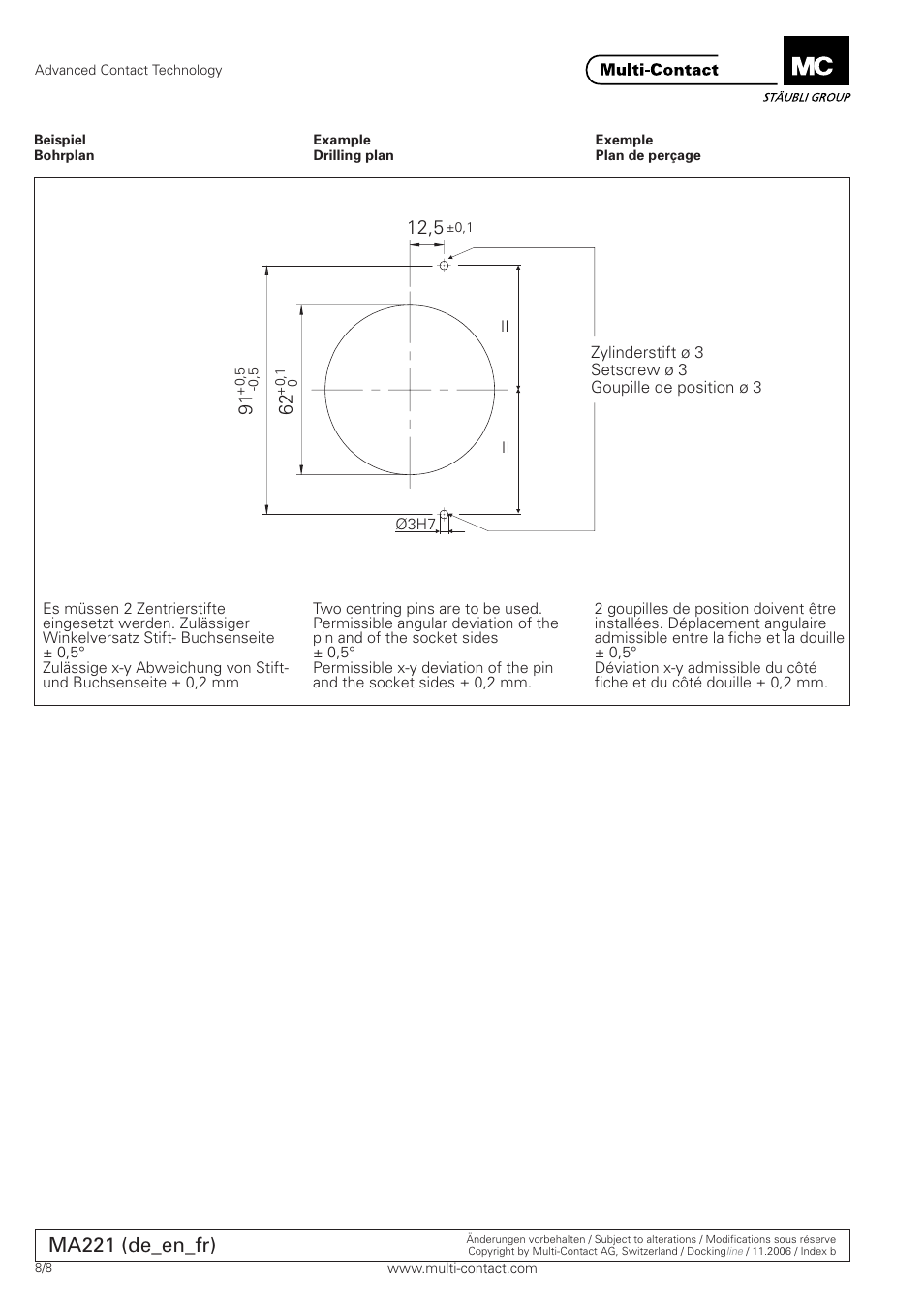 Ma221 (de_en_fr) | Multi-Contact MA221 User Manual | Page 8 / 8