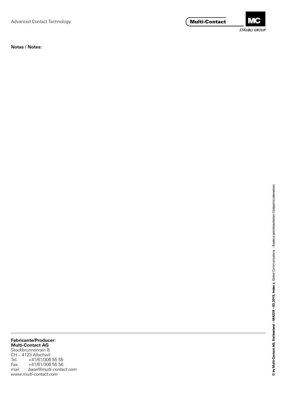 Multi-Contact MA225 User Manual | Page 8 / 8